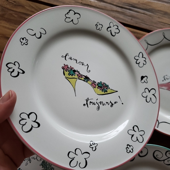 Rosanna Set of Four 8" Vintage High Heel Dessert Plates in Box - Picture 6 of 13